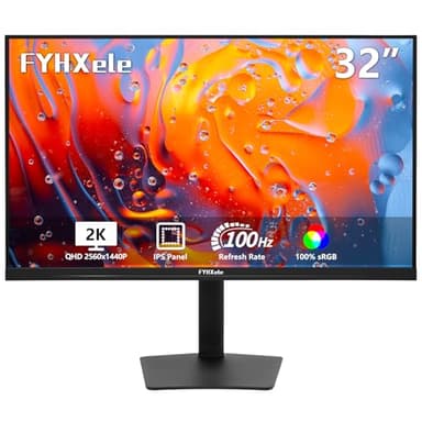 FYHXele 32 Inch Large Touchscreen Monitor QHD 1440P 100Hz,USB-C, HDMI, Displayport,Height/Swivel/Tilt/Rotating Adjustable Stand, IPS Multi-Touch PC Monitor for mall, Office, Gaming