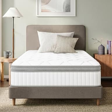 GAESTE Twin Mattress in a Box, 10 Inch Hybrid Mattress with Comfort Memory Foam and Pocket Springs, Medium Firm, Pressure Relief, CertiPUR-US Certified (Twin, 10 in)
