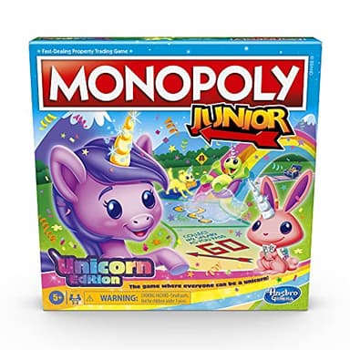 Monopoly Junior: Unicorn Edition Board Game | Magical-Themed Indoor Family Game | 2 to 4 Players | Preschool Games | Kids Gifts | Ages 5 and Up (Amazon Exclusive)
