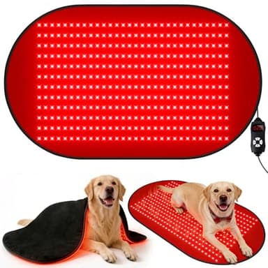 Red Light Therapy Mat for Dogs, 23.6 x 39.4 Inches Pet Light Therapy Mat, 360 LED Beads, 660nm & 880nm Light, Timer and Controller, for Dog Back, Waist, Legs