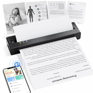 TATTMUSE Inkless Portable Printers Wireless for Travel, Small Thermal Printer Compatible with iPhone Laptop, Bluetooth Mobile Printer for School/Office/Home Use Support 8.5" X 11" Thermal Paper