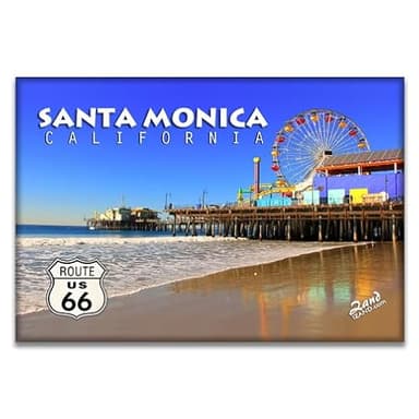 Santa Monica Pier Fridge Magnet, Los Angeles California, 2 x 3 inches, Travel Souvenir