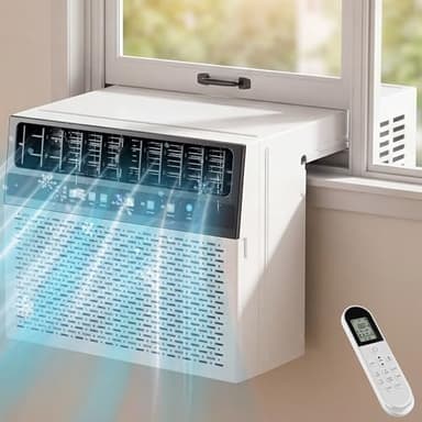 AKIRES U-Shaped Window Air Conditioner, 12,000BTU Air Conditioner Window Unit, Cools up to 550 Sq. Ft, Window AC with Cool, Fan, Dry, Sleep, Energy Saver, and Auto,6 Modes,24H Timer,Home,Office White
