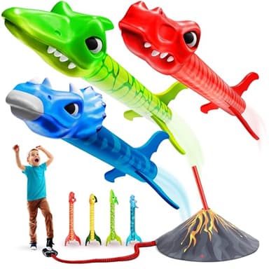 Ninja Blast Dinosaur Toy Rocket Launcher for Kids Toys for Kids 3-5 5-7 4-6 - Outdoor Toys for Kid Ages 4-8 - 3 4 Year Old Boy Birthday Gift - Gifts for Boys Age 3 4 5 6 Years Toy for Toddlers