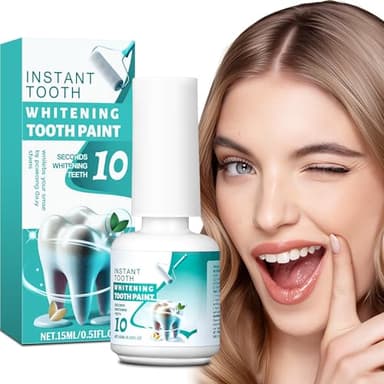 Tooth Paint, Instant Teeth Whitening Paint Kit, White Gel Paint for Teeth, Fast & Easy Get Shiny White Teeth, Peroxide-Free, Gentle for Sensitive Teeth, Safe, Portable for On-The-Go Socializing