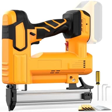 Brad Nailer Cordless for Dewalt 20V Battery (No Battery), 2-in-1 Nail Gun & Staple Gun, 18 Gauge Nail Guns with 2000 Nails for Wood, Upholstery, Framing & DIY Home Improvement