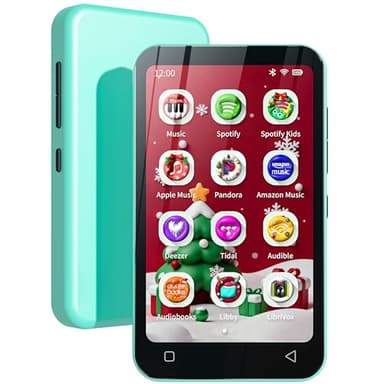 TIMMKOO 80GB Kids MP3 Player with Bluetooth, Pre-Installed Spotify, Spotify Kids, Audible, 4" WiFi MP4 Music Player (Blue)