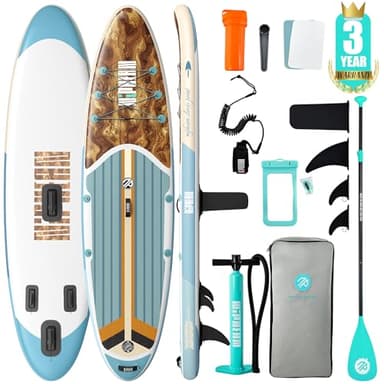 Niphean Inflatable Stand Up Paddle Board with Stabiltrac Fin Design and SUP Accessories, Anti-Slip EVA Deck, 10’6’’ Inflatable Paddle Boards for Adults & Youth of All Skill Levels