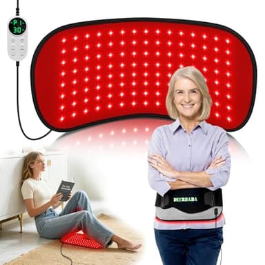 Red-Light-Therapy-for-Body,2026 Upgraded-4 Modes 5 Stage Power Medical-Grade TPU Mat for Body Pain Relief,20"x 9"Dual Wavelength Infrared Red Light Blanket LEDs