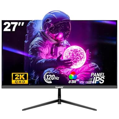 Gawfolk 27 Inch Gaming Monitor IPS 120Hz, QHD 2560 * 1440p PC Monitors, Computer Screen for Home & Office, Support HDMI & DP, Wall Mount Compatible 75 * 75mm, Black