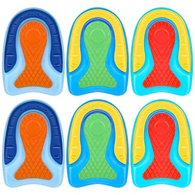 Janmercy 6 Pcs Kids Heel Cups for Heel Pain Sensitive Spurs, Plantar Fasciitis, or Ankle Pain for Sport Traction Shock Absorbing Lightweight Gel Cushion Pads in 3 Colors(Kid's Size 3-7)