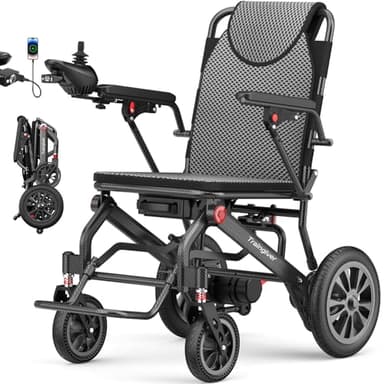 New Upgrade Electric Wheelchair for Adults, 38LBS Lightweight Foldable Motorized Wheelchair with 18+ Miles Long Travel Range, 500W Power, 350 LBS Weight Capacity, Airline Approved for Seniors