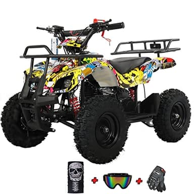 X-PRO Kids Gas Powered ATV 4 Wheelers 40cc ATV Quads, Pull Start! Disc Brake! 6" Tires! (Hip Hop)