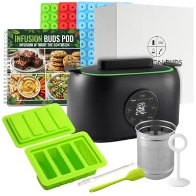 2-In-1 Magical Infuser Machine, Herb Decarboxylator & Gummy Maker. Butter maker Machine for creating Infused Butter, Gummies, Herbal Oil & More. Recipe Book & All Accessories