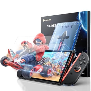 MAGIC JOHN 2 Pack for Nintendo Switch 2 Screen Protector 7.9'' [2025], 30s Installation, 9H Tempered glass, HD Clear, Auto-Dust Removal, Bubble Free, Compatible with Switch Console