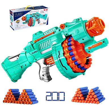 Toy Gun Automatic Electric Toy Foam Blasters & Guns with 200 Foam Bullets, 20-Dart Rotating Drum, Motorized Toys Guns for 8-12 Year Old Boys, Birthday Xmas Gifts for Kids & Teens
