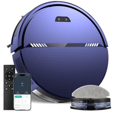 UMMUND Robot Vacuum and Mop Combo, 8000Pa Strong Suction 2 in 1 Vacuum Robot with Mopping, with Schedule, Wi-Fi/App/Remote, Self-Charging, Slim, Ideal for Hard Floor, Pet Hair, Low-Pile Carpet