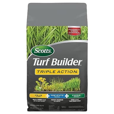 Scotts Turf Builder Triple Action1 - Weed Control, Lawn Weed Killer, Crabgrass Preventer, and Grass Fertilizer for Lawns, Covers 4,000 sq. ft., 11.31 lb.