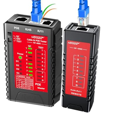 NOYAFA NF-468S Network Cable Tester,RJ45 Ethernet Cable Tester for RJ11, RJ12, CAT5, CAT6, CAT6a,CAT7, STP/UTP Cable Checker, PoE Tester, Check Connectivity, Phone Line Cat3, LAN Cable Test Tool