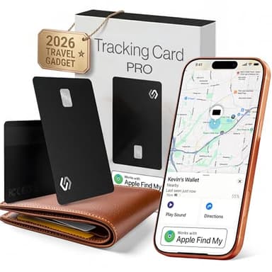 SPOTMINDERS Apple MFi Certified Wallet Tracker PRO Dad Gifts for Fathers Day Works with Apple Find My IP68 Rechargeable Tracking Card for Wallet Luggage Passport Finder 0.07in Slim Credit Card Design