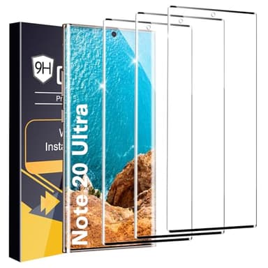 3 Pack Tempered Glass Screen Protector for Galaxy Note 20 Ultra, 9H Hardness, HD Clear, Scratch Resistant & Fingerprint Support