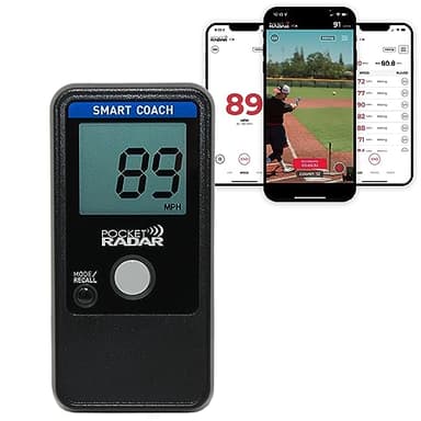 Pocket Radar Smart Coach Speed Gun for Baseball, Softball, Cricket - Accurate Pitching & Sports Speed Measurement, Portable Baseball Radar Gun Compatible with Pocket Radar App (iOS/Android)
