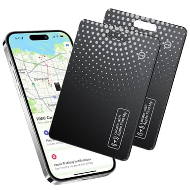 2-Pack Air Tracker Tag Wallet Tracker [Apple MFi Certified] (iOS Only) Bluetooth Tracker Smart Finder for Apple Find My, iPhone Card Wallet Finder, Wireless Charging, for Bags, Keys, Passport