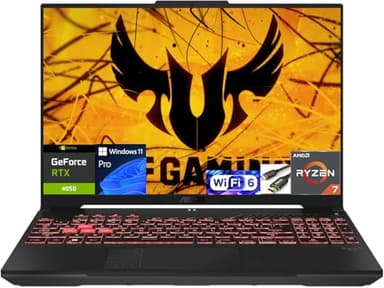 ASUS TUF Gaming A16 Laptop: AMD Ryzen 7 7445HS, 16" Full HD+ 145Hz Display, NVIDIA GeForce RTX 4050, 32GB DDR5 RAM, 1TB SSD, Backlit Keyboard, Windows 11
