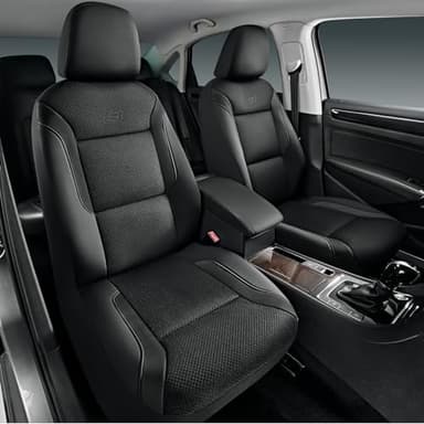 Skechers Memory Foam Seat Covers, Air Cool Mesh Thick Car Seat Covers, Car Seat Covers Front Seats Airbag Compatible, Universal Automotive Comfort for Most Cars, Vans, Trucks, SUV,Black