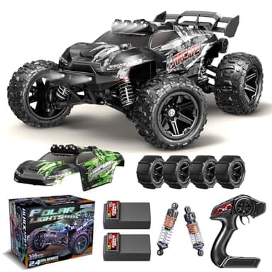 X-TMAGA 1:14 Scale All Terrain RC Cars for Adults & Boys (HS14323), Max Fast 40+ KPH, 4WD Off-Road RC Truck for Snow & Sand & Mud, 4X4 Waterproof Remote Control Car with 2 Rechargeable Batteries