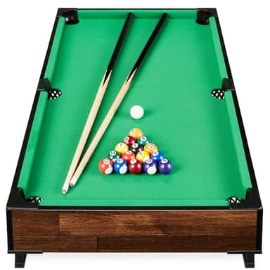 Best Choice Products 40in Tabletop Billiard Table, Pool Arcade Game Table for Living Room, Game Room w/ 2 Cue Sticks, Ball Set, Storage Bag - Walnut