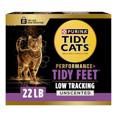 Purina Tidy Cats Performance Plus Feet Unscented Low Tracking, Clumping, Odor Control Kitty Litter   - 22 lb. Box