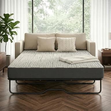 Nordhive 4 Inch Queen Sofa Bed Mattress, Gel Memory Foam Replacement for Sleeper Sofa & Pull Out Couch, Washable Cover, Non Slip Base, for Guest Room RV Boat, 72 x 58 x 4 in