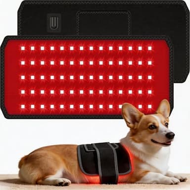 13.8"*7" Red Light Therapy Pad for Dogs Body, 70 LEDs Redlight Therapy Wrap with Timer, Heating Mat Products with Band for Back Belly Leg Knee Thigh, Gifts for Men, Women, Pets Dog