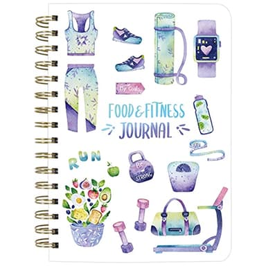 Ceiba Tree Food and Fitness Meal Workout Journal Diary Wellness Log Notebook Planner Weight Loss Diet Exercise Training Health Tracker 6.1x 8.5 inch Hard Cover