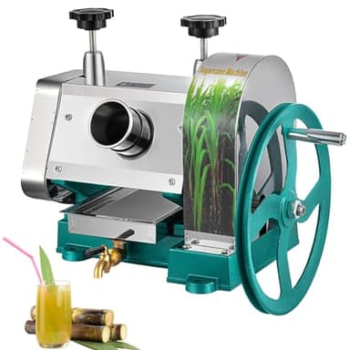 SmarketBuy Manual Sugar Cane Juicer, Commercial Sugar Cane Press Stainless Steel 3 Rollers 2.5" Inlet 110Lbs Output Capacity per Hour Sugarcane Extractor