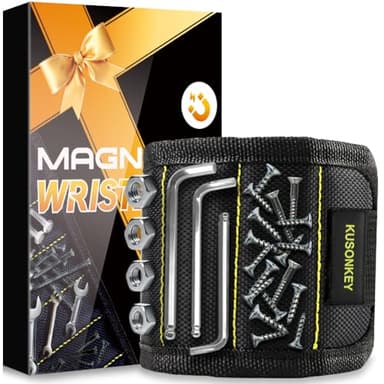 Father's Day Gifts from Daughter Wife Son,KUSONKEY Magnetic Wristband Tool Gift for Men Who have Everything,Wrist Magnetic Screw Holder with Strong Magnets for Holding Screws Tool for Dad,Electrician