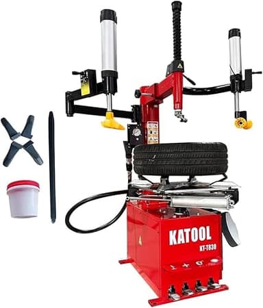 KATOOL 2.0HP Double Assist Arm Tire Changer with Balancer Machine Combo with Bead Blaster Tire Changer Machine Wheel Changers Tire Machine, Outside Clamp 12"-24", Inside Clamp 14"–26" (47 * 39 * 34)