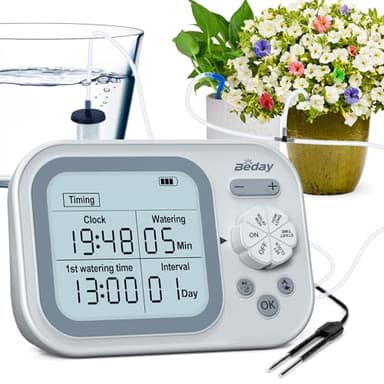 Smart Automatic Drip Irrigation System for Indoor Plants, 2026 Auto Plant Waterer System for 15 Potted Plants with Anti-Siphon and Humidity Mode, Timer, Rechargeable Vacation Self-Watering Pump