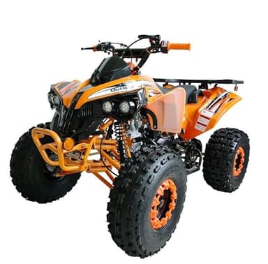 HHH ATV 125cc Vitacci Quad Youth Utility Style With Reverse - Fully Automatic Gas 4 Wheeler With Big 19/18 Inch Tires (Orange)