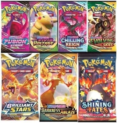 Pokemon TCG: Authentic Factory Sealed Booster Pack (Includes Mystery Card Bundle - V/VMAX 1 in 3 - Bonus Free Protective Card Holder!)